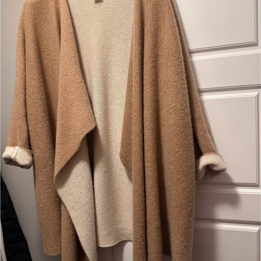 Cozy Tan Open-Front Sweater
